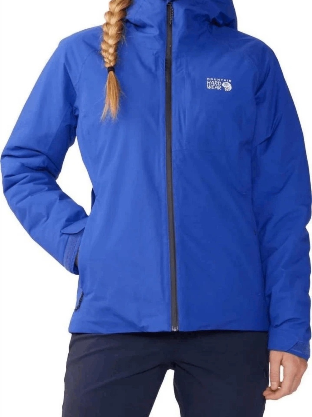 Mountain Hardwear Women's Royal Blue Hooded Waterproof Jacket
